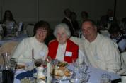 Center is Sis Daly (Anne Brock-'38), at left is her daughter Kathy Opela and at right is Dan Consolazio ('62)