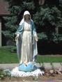 The beautiful statue of Blessed Mother that watches over the garden. (Photo Courtesty of Vicki Tortorich)
