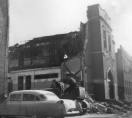 The demolition of the school is well underway in the photo taken in February 1959.