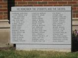 Memorial listing nuns and first 45 children who died in the OLA fire. (Photo courtesy of Robert Johncola)