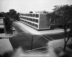 This is a view of the new school shortly after its completion in 1960. Picture is looking northeast across the intersection of Avers and Iowa from a nearby rooftop.