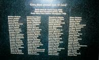 The names of those who died as a result of the fire are inscribed on the memorial.  (photo by Tom Margherone