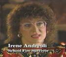 Irene Mordarski survived the inferno in room 208 by climbing out a window with the help of her teacher, Sister Canice, just as the classroom and everything in it burst into flames. She was knocked unconscious and fell 25 feet to the ground, shattering her pelvis. She had second and third degree burns, broken bones and her face had been severely scraped in the fall. She was admitted to the hospital where she remained longer than any other survivor of the fire - nearly seven months. She was in traction for over four months and underwent skin grafts and repeated hip surgeries. When she was released from the hospital, she had to use crutches for weeks. Years later she married Garry Andreoli, a survivor of room 209.
