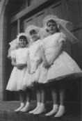 Three little cuties, Linda Stabile, Peggy Wentworth, and Sally Konley, on the day of their First Communion in 1957. (Photo Courtesy of Sally Konley)
