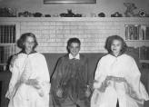 Left to right are Lorraine Senorski, Phillip Maita and Christine Karkoszka on the day of their confirmation in 1956 or 57. All three survived the fire two years later. (Photo Courtesy of Phil Maita)
